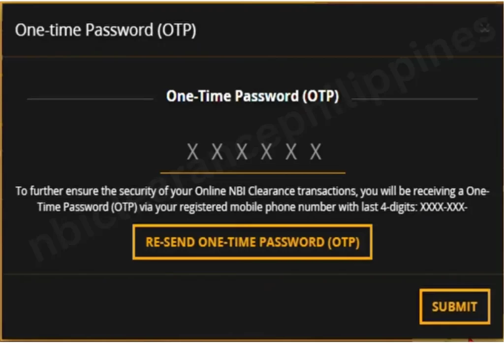 Verify Account- One-Time Password (OTP)
