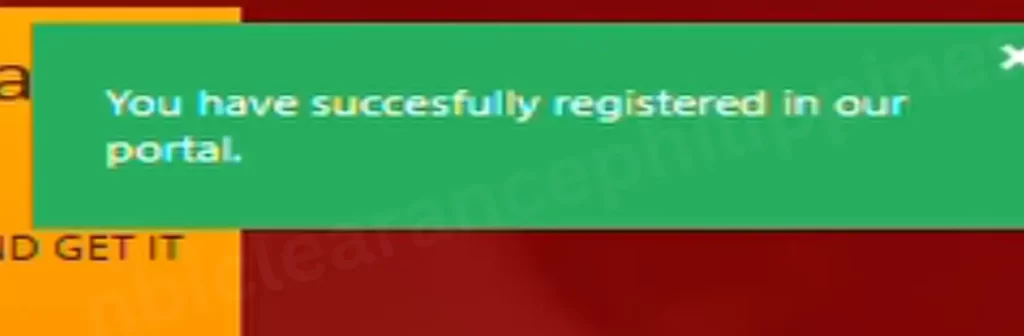 You have successfully registered in our portal.