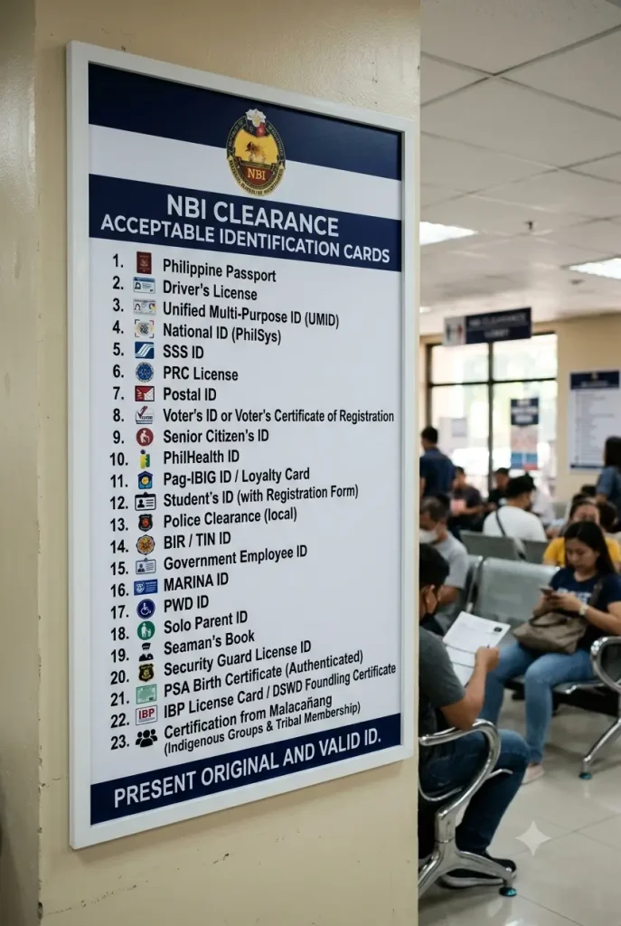 List of Accepted Valid IDs 